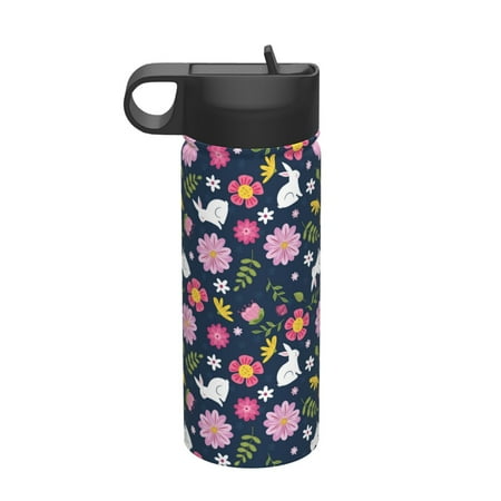 

Tideii Floral Rabbit for 18OZ Insulated Space Bottle Stainless Steel Water Cup with Straw Suitable for Outdoor Sports Unisex