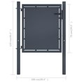 thumbnail image 3 of vidaXL Portail de Jardin Acier 100x75 cm Anthracite, 3 of 3
