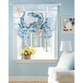 thumbnail image 2 of Coastal Blue Crab Tie Up Curtains for Window, Thermal Insulted Balloon Shade Adjustable Rod Pocket Curtains Valance Panels for Kitchen Bathroom Cafe 42 x 54 Ocean Nautical Starfish Coral Wooden, 2 of 6