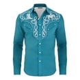 thumbnail image 4 of Western Cowboy Dress Shirts for Men Carnival Long Sleeve Button Down Lapel Top Casual Stylish Comfortable Mens Shirt Mint Green XL, 4 of 4