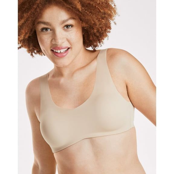 Hanes Ultimate Ultra Light Comfort Women's Wireless Bra Nude 2XL
