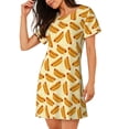 thumbnail image 2 of Vsdgher Hot Dog 3 Motifs Chemise de Nuit à Manches Courtes Col Rond Mignonne Robe de Nuit Confortable, 2 of 6
