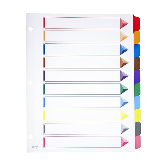 Separadores De Carpeta Oxford, 10 Div., Cejas de Color.