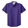 thumbnail image 5 of Mens Short Sleeve Easy Care Cotton/Polyester Shirt Purple/ Light Stone 4X-Large, 5 of 6