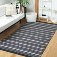 thumbnail image 2 of SAFAVIEH Kilim Joanna Striped Cotton Area Rug, Black/Ivory, 4' x 6', 2 of 12