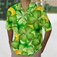 YUHAOTIN Custom Shirts Mens St Day Shirt Festive Gold Four Leaf Print