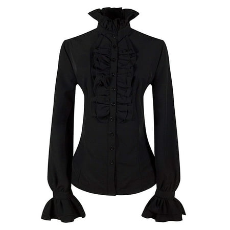 

GWAABD Pajama Tops For Women Women s Blouse With Punk Ruffles