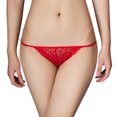 thumbnail image 1 of Gibobby Ropa Interior para Mujer Ropa interior de mujer Bragas transparentes elásticas de encaje Calzoncillos transparentes sexy(Rojo，Talla única), 1 of 4