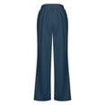 thumbnail image 6 of Coorders Women Fleece High Waist Joggers with Pockets, Casual Women's Wide Leg Sweatpants,Women's Size Navy,Size XL, 6 of 7
