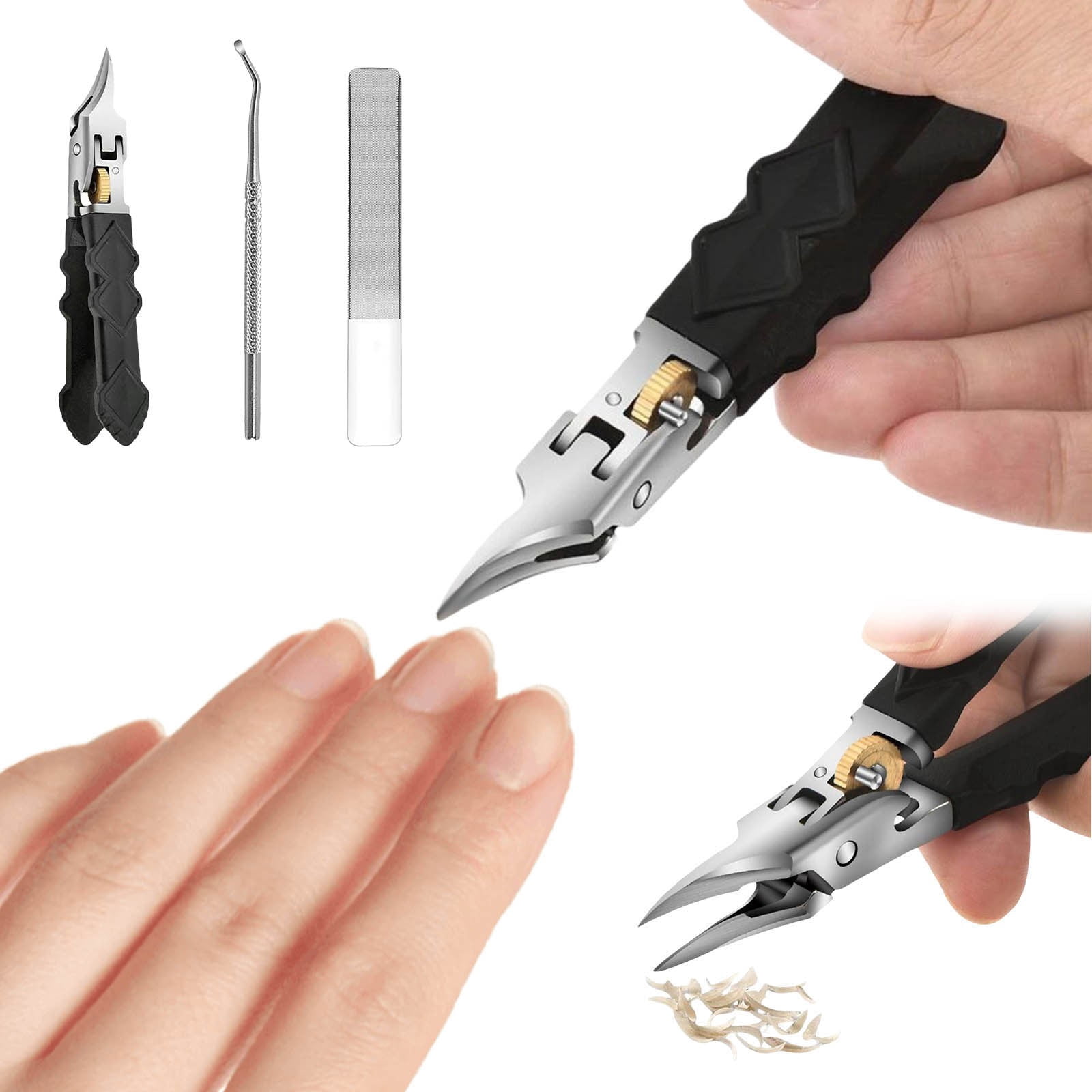Pointed Tip Nail for Thick Hard Nails with Non Ergonomic Handle – Precision Cutting Tool for Fingernails and Toenails