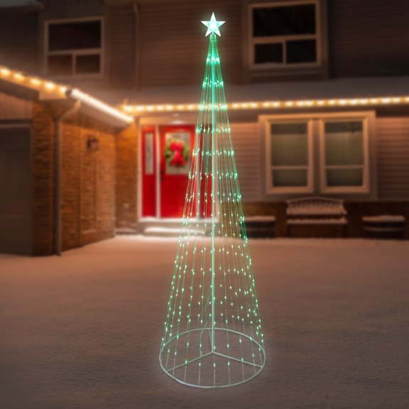 Northlight LED Lighted Show Cone Christmas Tree with Star Outdoor Decoration - 12' - Green