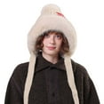 thumbnail image 3 of FUZHIQ Womens Winter Knitted Beanie Hat with Pom Warm Knit Skull Cap Beanie for Women Outdoor Cat Ears Ear Cover Hats with Pompom, 3 of 5
