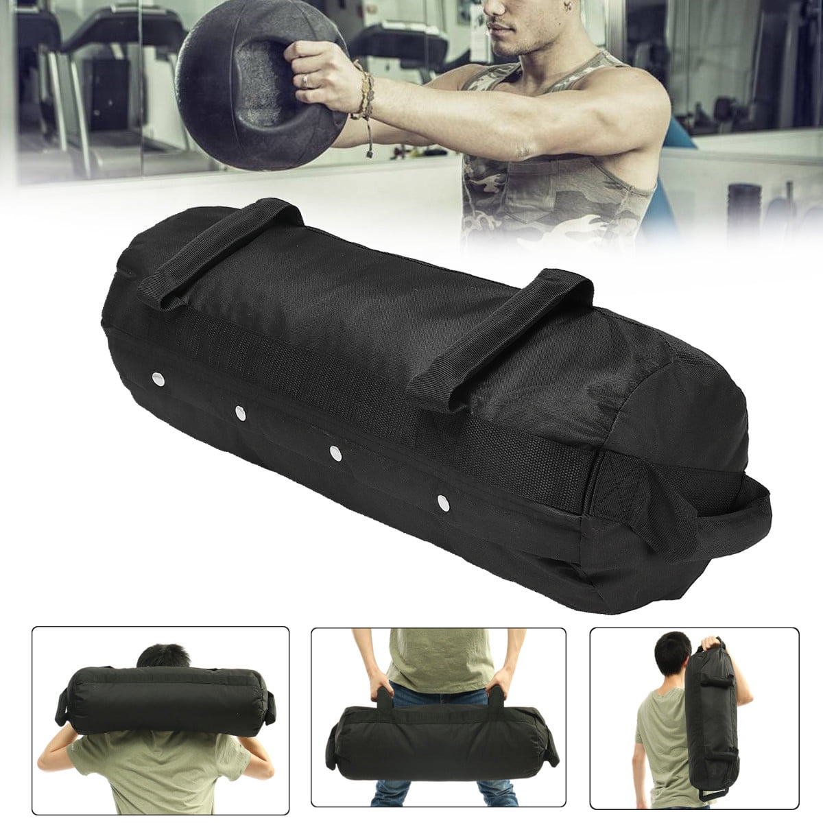 60 lb Heavy Duty Workout Sand Bag Exercise Training Bag for Fitness