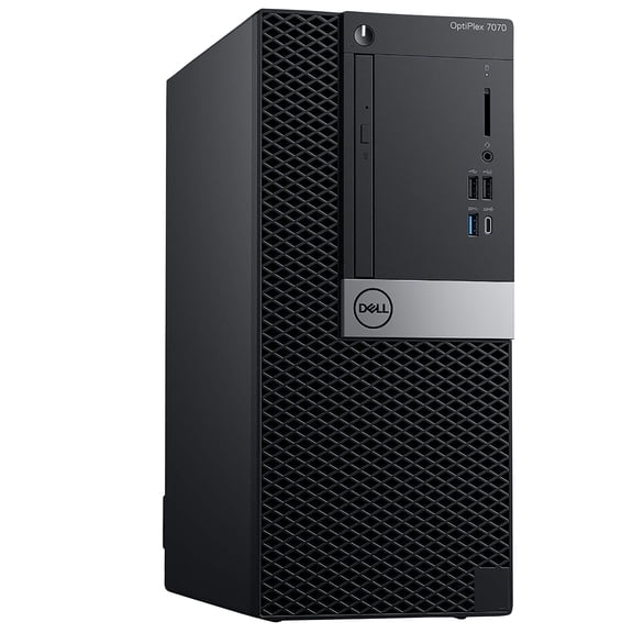Pre-Owned Dell Optiplex 7070 Tower Desktop Computer | Hexa Core Intel i5 (3.2) | 32GB DDR4 RAM | 500GB SSD Solid State | Windows 11 Professional | Home or Office PC