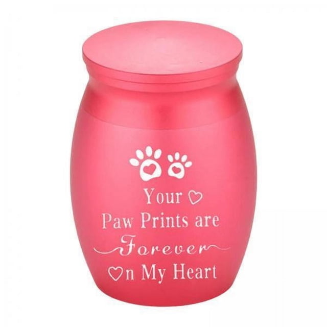 5xPet Urn Urna De Recuerdo De Aleación De Aluminio Impermeable Para Cachorros Animales Pequeños Rosa