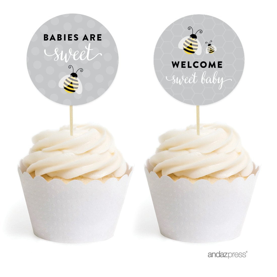 mama-to-bee-bumblebee-baby-shower-cupcake-topper-diy-party-favors-kit-20-pack-walmart-com