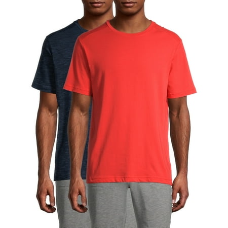 Athletic Works Men's and Big Men's Tri Blend T-Shirt, 2-Pack, up to Size 5XL