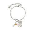 thumbnail image 2 of Delight Jewelry Silvertone 3-D Yellow Tropical Drink Silvertone Discover Dream Explore Zoey Charm Bracelet, 6.5+2" Extender, 2 of 4