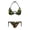 Dark Green Yellow Tropical Print, variant on Ladies Canadian Maple Leaf Print Two Piece Bikini Set Lightweight Triangle Halter Swimwear Women's Bathing Suit for Beach Pool Vacation