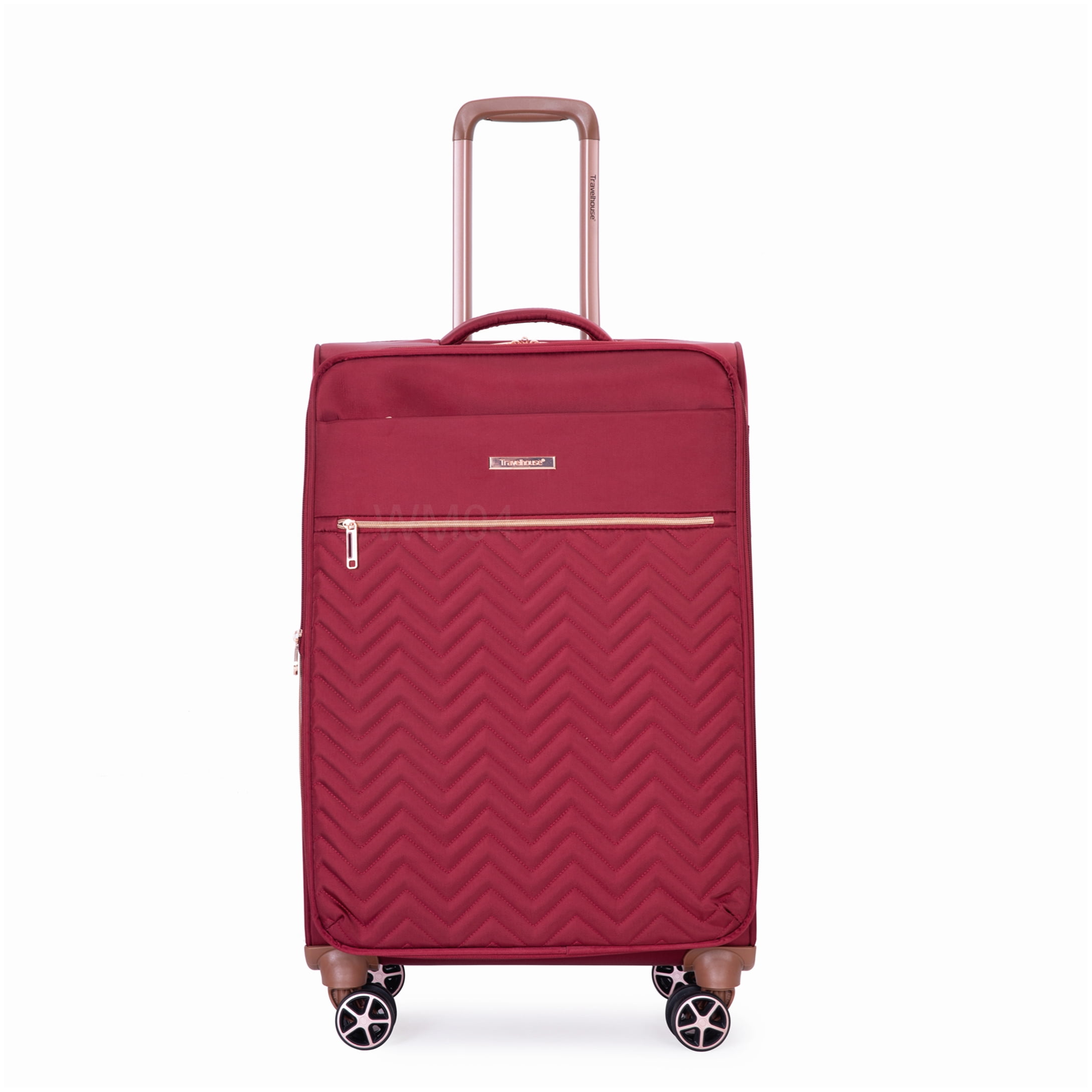 MANGIJOY Lightweight Polyester 4-Piece Luggage Set with 360° Spinner Wheels, Red Expandable Carry On and Checked Suitcases