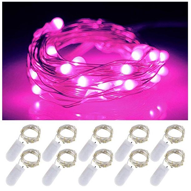 Luces de hadas de batería para interiores, 1 m, 10 luces LED de cadena, modos de temporizador, alambre de cobre, alimentado por batería, micro luces decorativas centelleantes para Navidad, dormitorio, kaili Sencillez