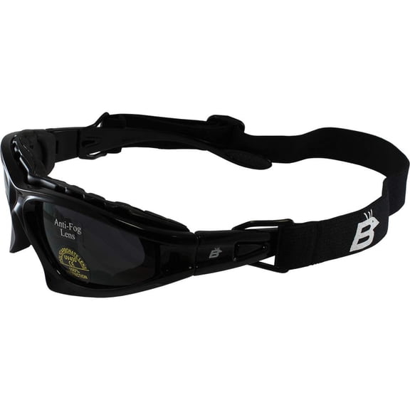 Birdz Eyewear Pheasant Sport Riding Motorcycle Sunglasses Black Frame with Smoke Lens