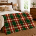 thumbnail image 6 of Green Tartan With Red And Cream Crossbars, Cozy Flannel Blanket with Traditional Tartan Plaid Print, Housewarming Gift for Traditional Plaid Enthusiasts, Home Decor for Bedroom and Living Room, 6 of 7