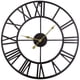 thumbnail image 1 of Reloj de pared con números romanos, silencioso, funciona con pilas, redondo, grande, de metal, para decoración del hogar, loft, sala de estar, granja, 1 of 5