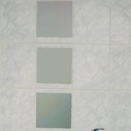 Evideco Mirrorfina Adhesive Square Decorative Bath Wall Mirror Set Evideco Mirrorfina Adhesive Square Decorative Bath Wall Mirror Set Of 3