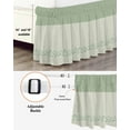 thumbnail image 5 of Spring Leaf Bed Skirt King Size 16 Inch Drop, Spring Sage Green Leaf Branch Plant Green Background Adjustable Elastic Dust Ruffles Bedskirt for King Bed Wrap Around Pleated Mattress Frame Cover, 5 of 9