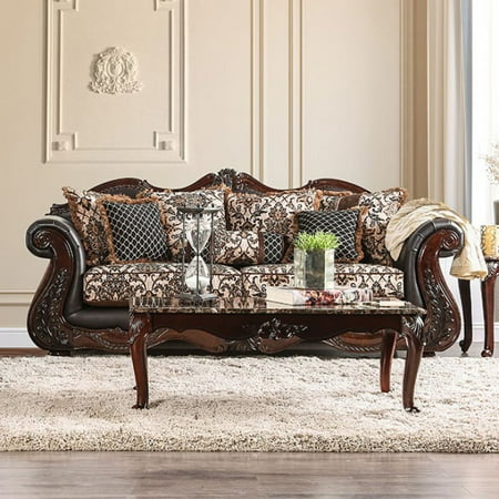 Jamael Ont Cly Sofa Traditional Style Brown