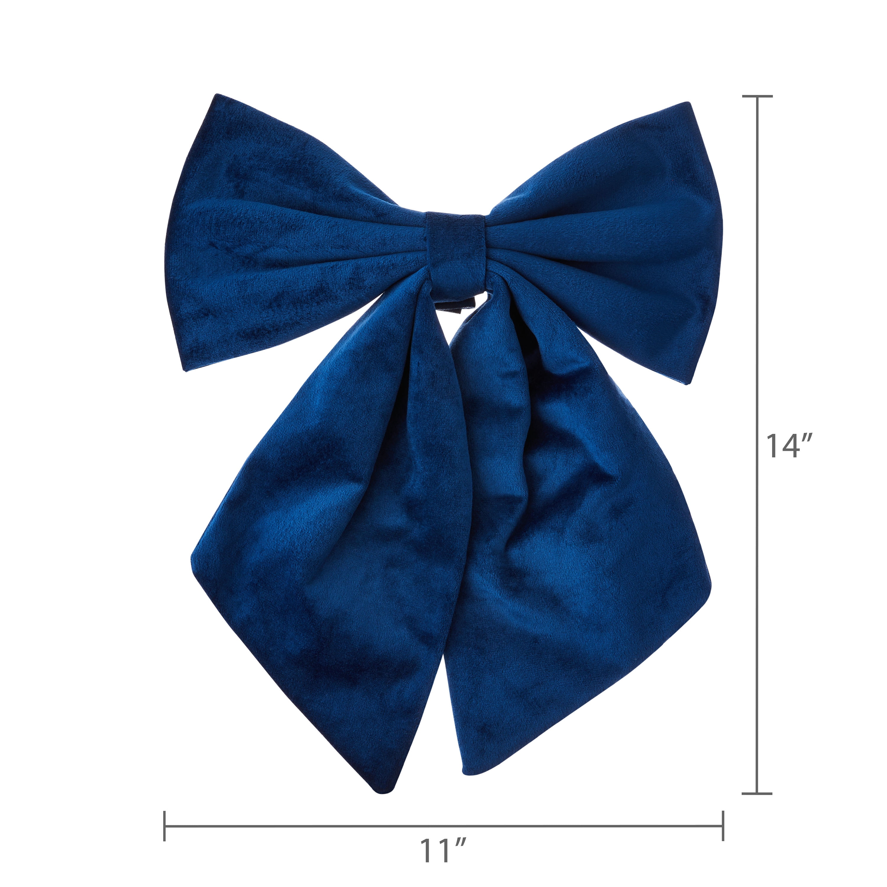 Blue Velvet Puffy Decorative Christmas Bow, 11", by Holiday Time