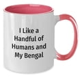 thumbnail image 2 of Funny Bengal Cat Lovers Gifts for Her or Him, I Like A Handful Of Humans And My Bengal Two Tone Coffee Mug, Birthday Unique Gifts from Friends, Coworkers, Family, 2 of 4