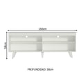 thumbnail image 3 of Mueble Mesa Para Tv Rack Madesa 4 Espacios Hasta 65 Blanco, 3 of 5