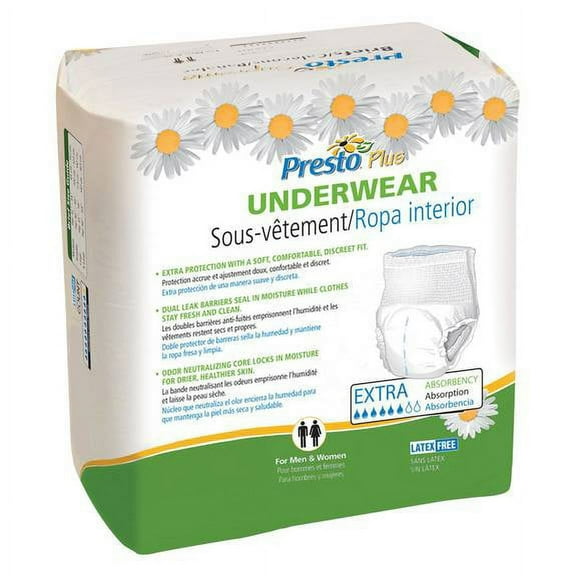 Presto Supreme Classic Protective Underwear X-large 58" - 68" Maximum Absorbency Part No. Aub23050 (56/case)