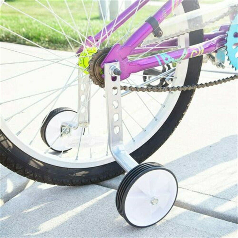 Green Children Cycling Training Stabilisers Kids Bike Stabilisers Bicycle Riding Training Wheels Adjustable 12-20inch
