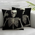 thumbnail image 3 of MLJA Gothic Christmas Decor Gothic Bedding Room Decor Goth Pillow Covers Both Painted Skeleton Horror Throw Pillows for Couch Bed Sofa, 3 of 5