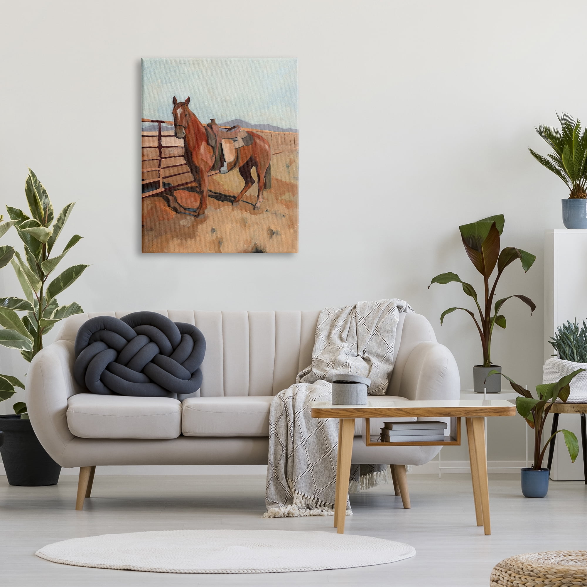 Stupell Industries Riding Horse Southwestern Farm Field Mountainside Fence, 30 x 40, Design by Jacob GreenÂ&nbsp;