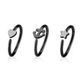 thumbnail image 2 of Nose Ring 20G 3-Pack Heart Anchor & Star Hoop Rings Cartilage Piercing Jewelry, 2 of 5