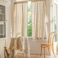 thumbnail image 7 of Boho Curtains for Living Room 96 Inch Length Bedroom Drapes Semi Sheer Farmhouse Long Rod Pocket Window Curtains 2 Panels Printed Double Layer Voile Overlay Aesthetic Window Treatments, 7 of 7