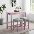 thumbnail image 4 of Bowery Hill Transitional Wood 3-Piece Counter Height Pub Set in Antique Pink, 4 of 6