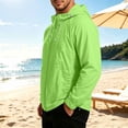 thumbnail image 5 of BiZtdJrK Men's UPF 50+ Sun Protection Hoodie with Pockets Long Sleeve UV Quick Dry Lightweight Hiking Tops Summer Fishing Shirts Green L, 5 of 10