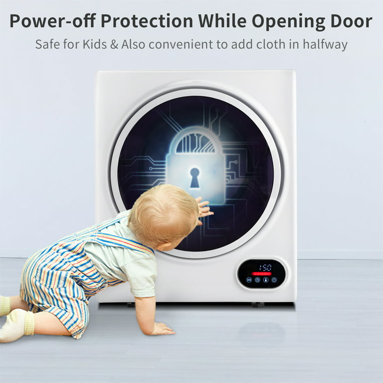 Zimtown Portable 1.5 Cu ft Compact Electric Dryer, White, Size: 49.50*41.00*60.50 cm /19.48inch*16.14inch*23.82inch