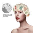 thumbnail image 4 of Kdxio Heart Polka Dot Print Shower Cap for Women,Elastic and Reusable,Double Waterproof Layers Bathing Hat, 4 of 9
