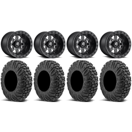 Fuel Maverick Bdlk 15 (4+3) Wheels 34 MotoVator Tires Kawasaki Mule Pro FXT