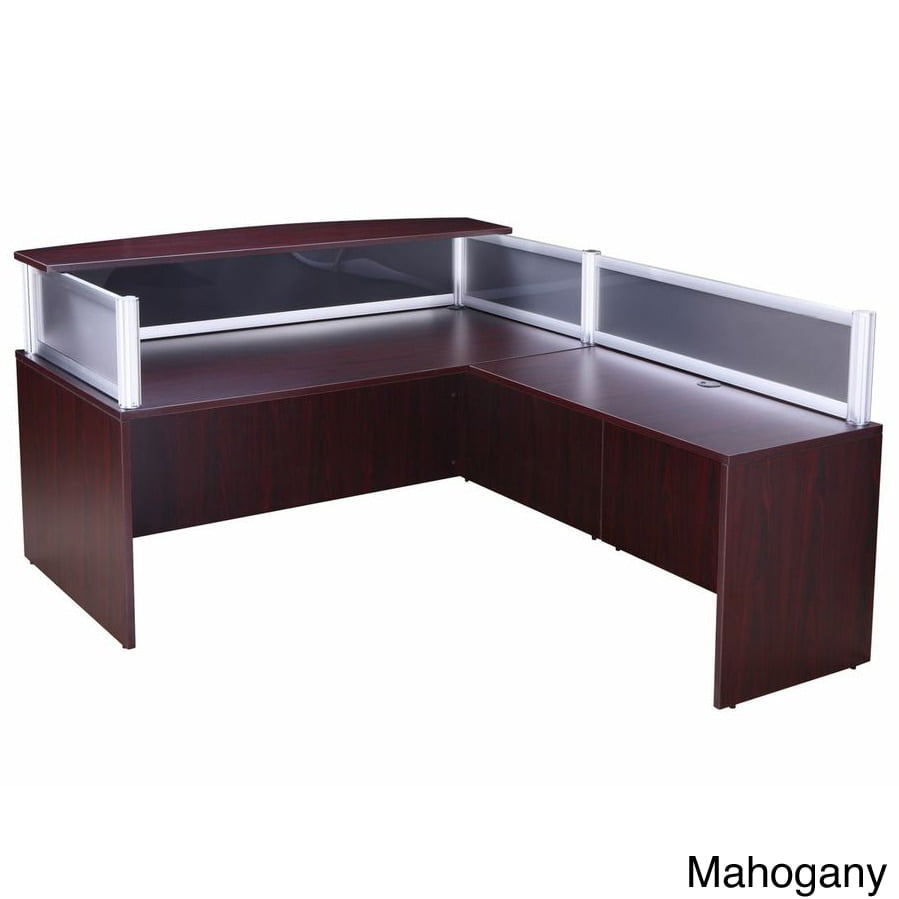 Boss Plexiglass Reception Desk And 36 Inch Return Walmart Com