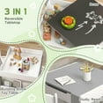 thumbnail image 6 of Resenkos Kids 3-Piece Table & Chair Set - With Reversible Blackboard Tabletop, Storage & Bookshelves, Gray, 6 of 7