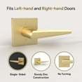 thumbnail image 3 of Mega Handles Schein Dummy Lever Door Handle | Stainless Steel Rosette Function | Installation Hardware Included | Satin Brass 4.41" Pack of 2, 3 of 3