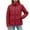Red, variant on hoksml Women's Short Puffer Jacket with Stand Collar, Solid Color Zip Front Coat Fashion Cropped Winter Jacket with Pockets
