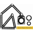 thumbnail image 4 of Multi-Angle Measuring Ruler with Positioning Hole, 6-Sided Aluminum Alloy Folding Ruler,Template Measuring Tool,Black, 4 of 5